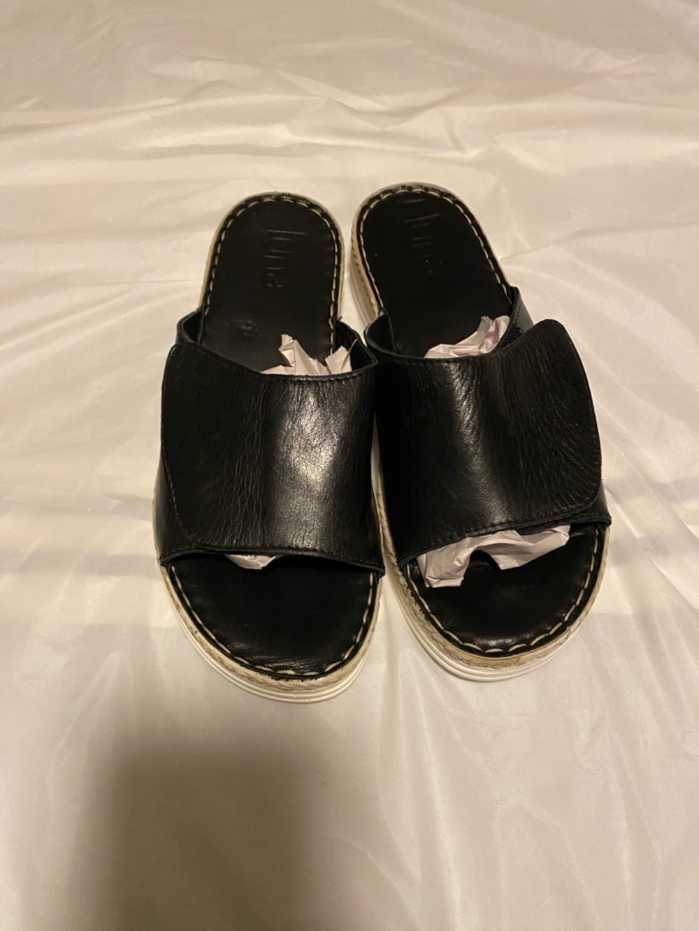 Black Slide Sandals for Women - Minimal Leather Upper